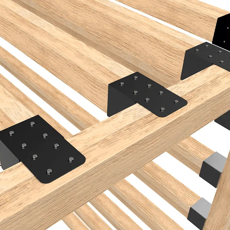 Set of 2 Connectors (Plates) for 10×10 cm Cross Beams – Top and Side