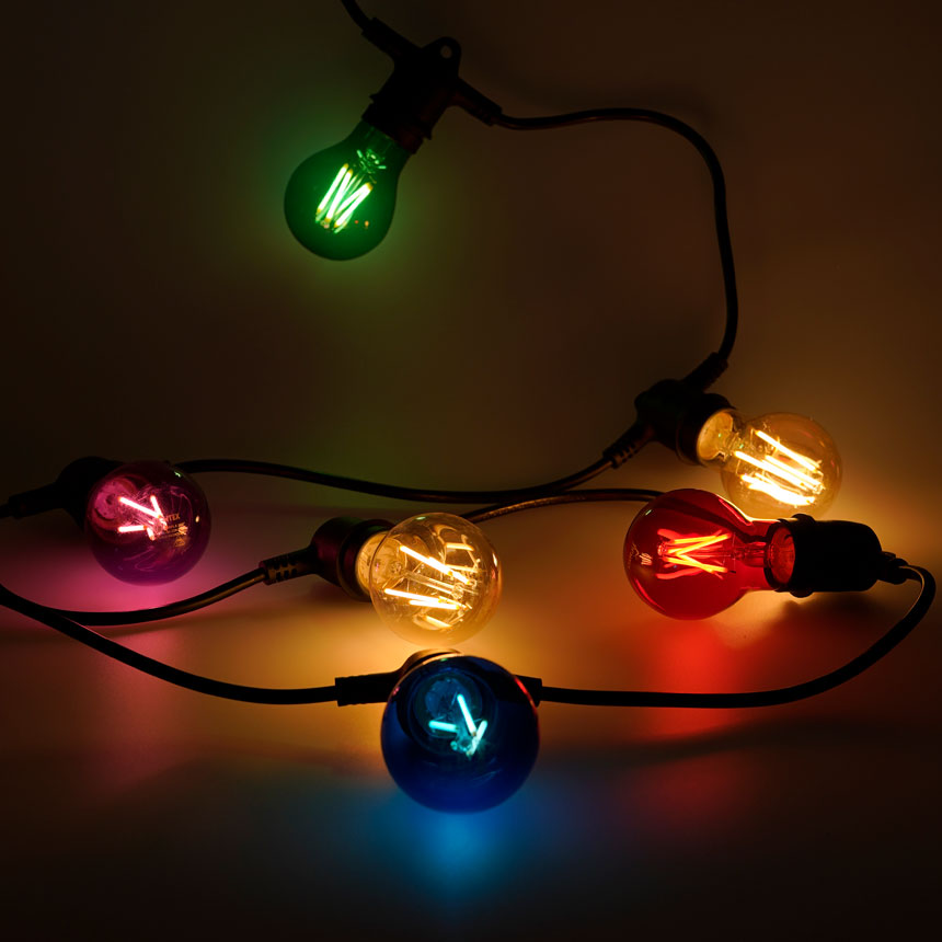 Guirnalda Lightex 15×E27, 5 m, IP44