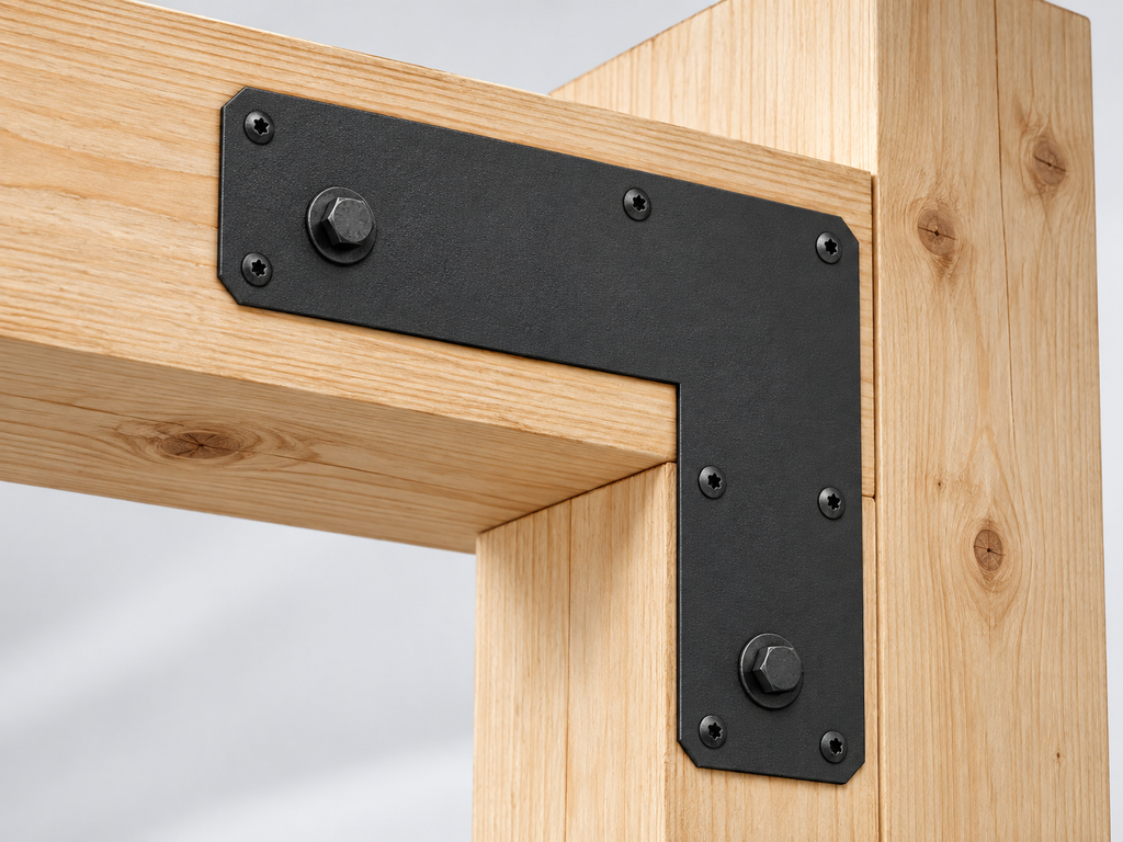 LuxShade L Plate – 90° Steel Corner Plate for Timber