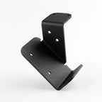 Black metal bracket on a white background