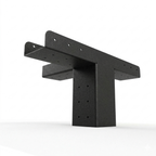 Black metal bracket on a white background