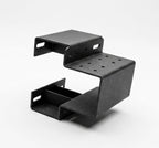 Black metal bracket on a white background