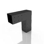 Black metal bench with geometric design on a white background