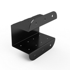 Black metal bracket on a white background