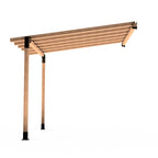 Wooden pergola structure on a white background